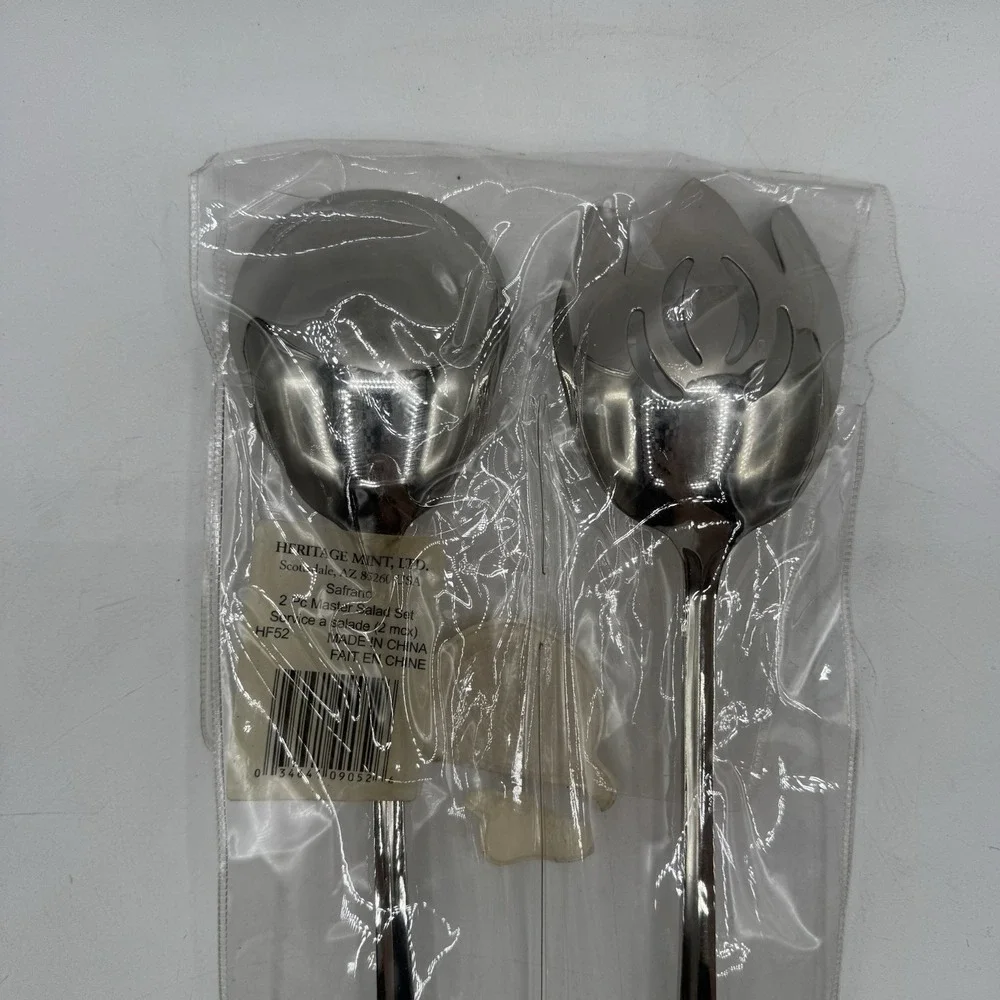 Heritage Mint Safrano GLOSSY 18/0 Stainless Serving Flatware Sets 11 Pieces
